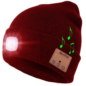Không Dây Thông Minh <span class=keywords><strong>Bluetooth</strong></span> 5.0 Tai Nghe Âm Nhạc Đan <span class=keywords><strong>LED</strong></span> Ánh Sáng Beanie Headphone Loa Hat Loa Cap - Product Image 5