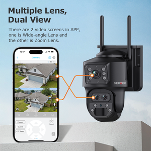 SECTEC 6MPソーラーバッテリー駆動ネットワークカメラ3レンズ2画面12Xズーム4G UBOX APP屋外CCTV PTZ 4Gソーラーカメラ - Product Image 3