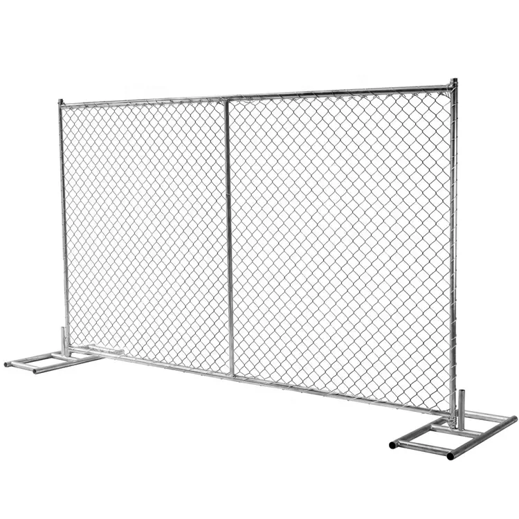 Panneau de clôture temporaire à maillon de chaîne de construction galvanisé portable de 6x12 pieds pour événements/clôture temporaire