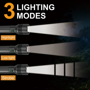 Brightenlux mới 2000 lumens trắng Laser mạnh mẽ không thấm nước Zoomable nhôm có thể sạc lại Led đèn pin <span class=keywords><strong>Torch</strong></span> ánh sáng tầm xa - Product Image 3