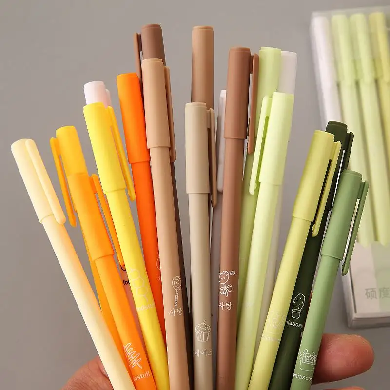 Snoep Morandi Gradiënt Gel Pennen Set School Student Blok Pen Groothandel Briefpapier Custom 6 Stks/set Zwarte Inkt 0.5Mm Bal