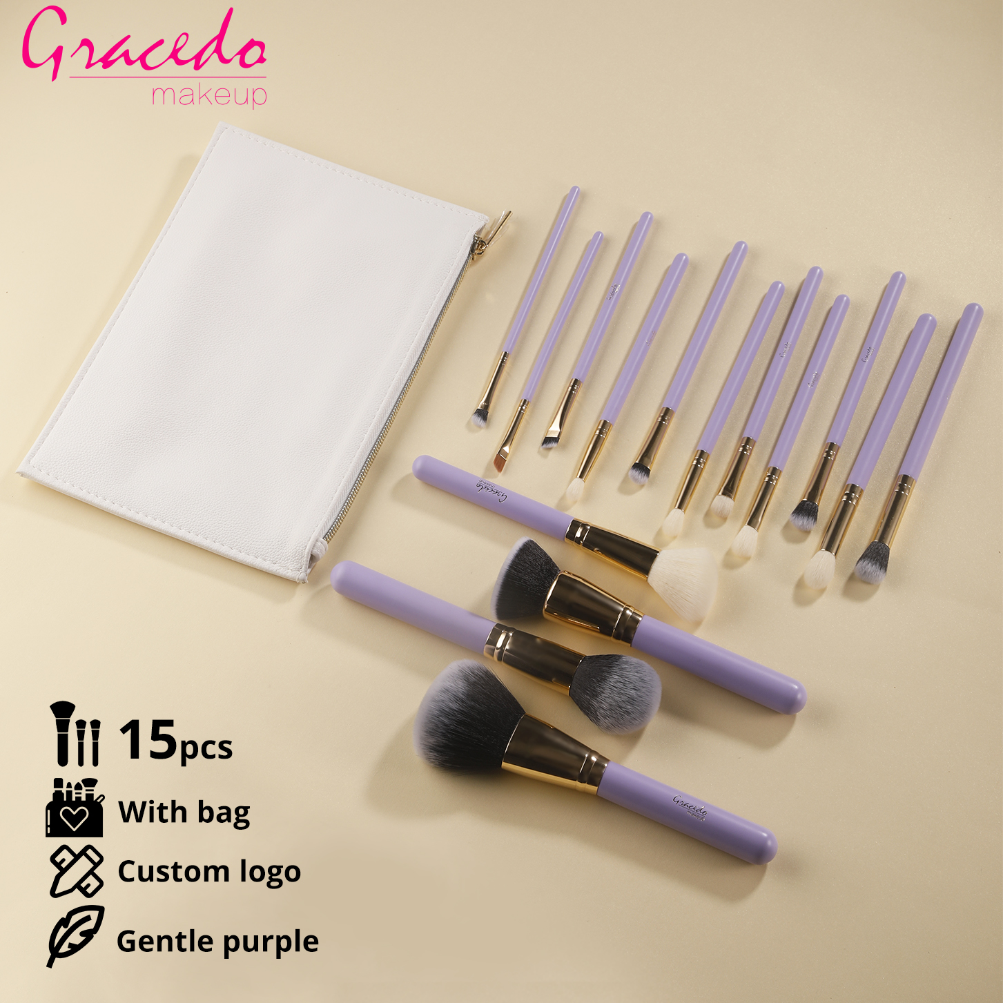 Purple/Gold color 15pcs