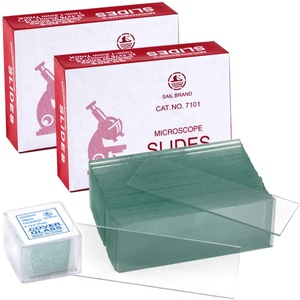 Portaobjetos de microscopio de vidrio liso rectangulares transparentes para laboratorio - Product Image 2