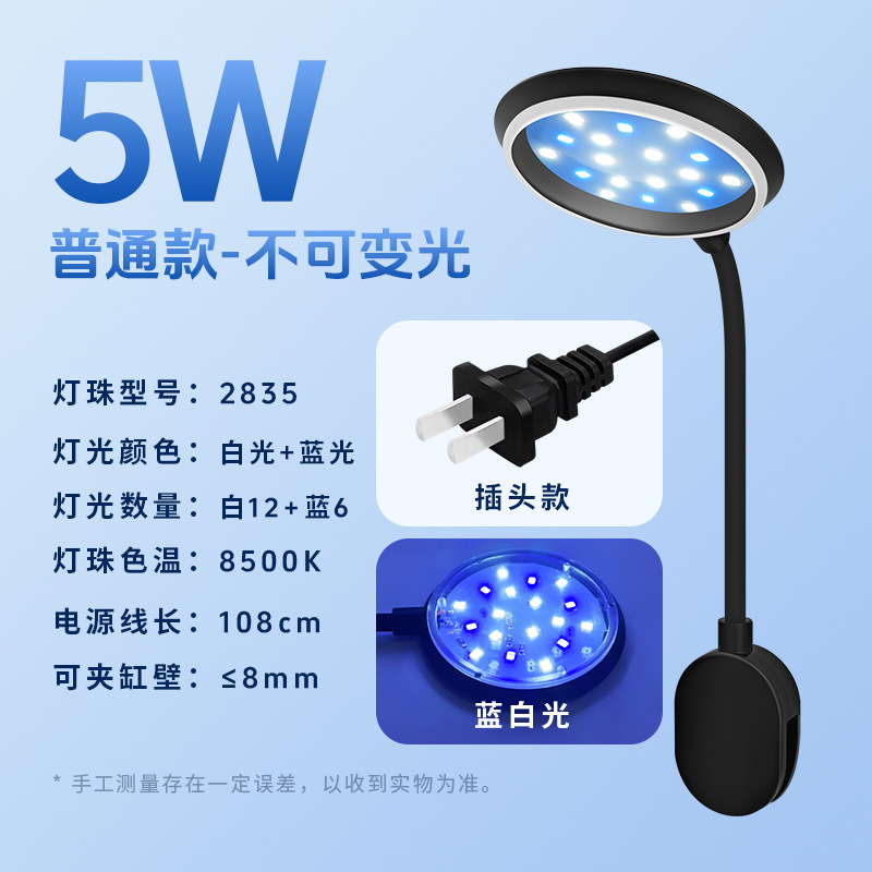 Con enchufe 4.8w mini lámpara de clip-luz blanca azul