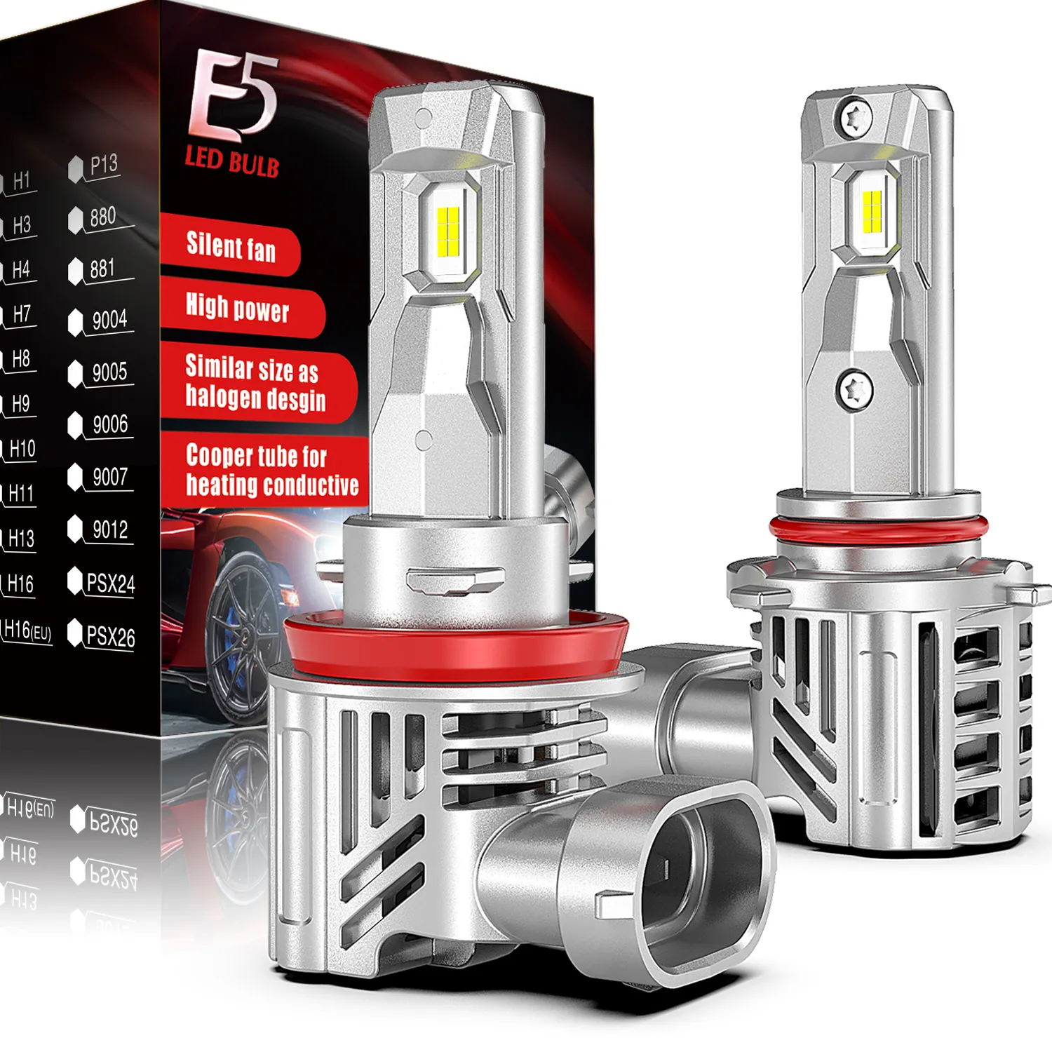 2024 Newest Plug-N-Play car LED Bulbs 12000LM 6500K 1:1 Design H3 9005 9006 HB3 HB4 Halogen Replacement LED headlights