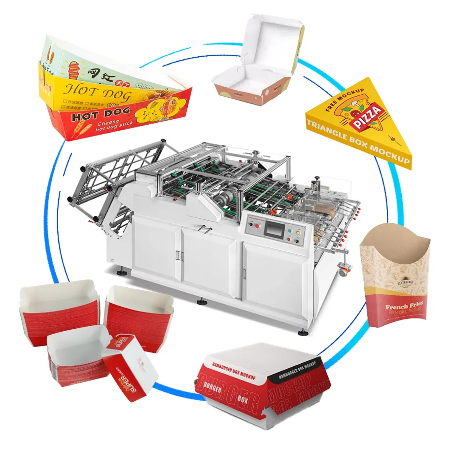 Machine de moulage de plateau de hot-dog de boîtes de fast-food automatique efficace Machine de fabrication de boîtes à lunch en papier