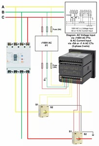 多功能功率计PT CT多连接全参数液晶显示面板面板安装表用于面板柜 - Product Image 3
