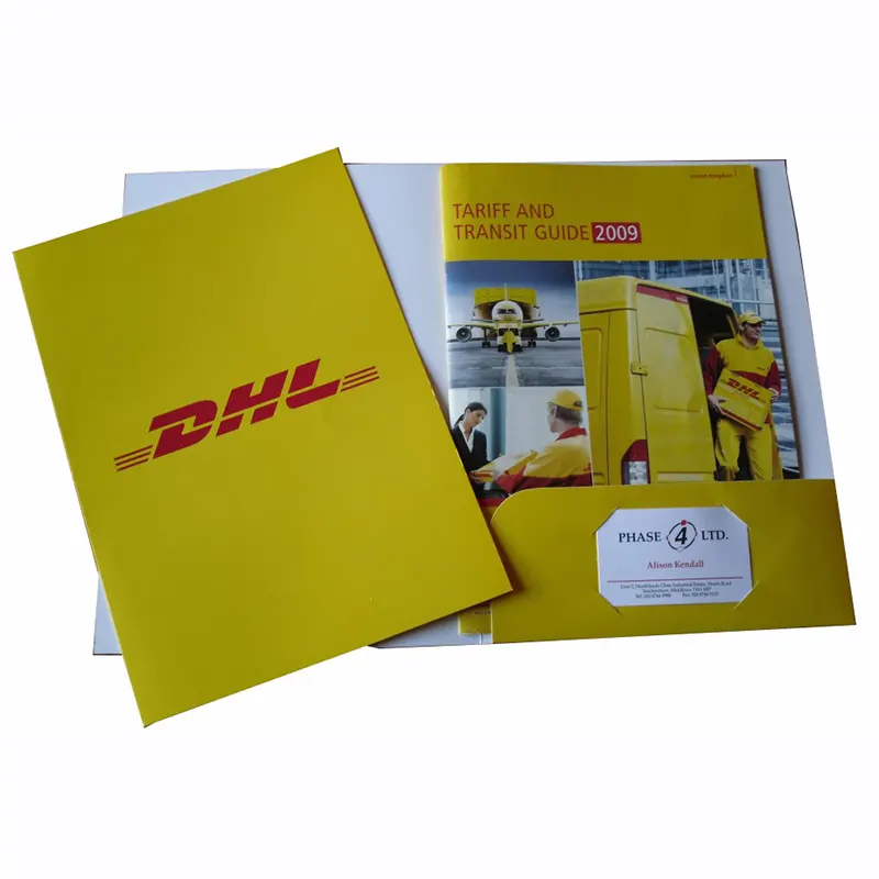 Impressão personalizada embossing luxo A4 documento arquivo de papel pasta de apresentação com bolso