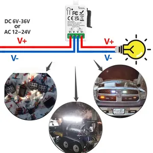Diese 433mhz DC 6V 12V 24V 36V AC 12V 24V 10A relè a contatto bagnato fisso codice di apprendimento Wireless telecomando ricevitore interruttore - Product Image 3