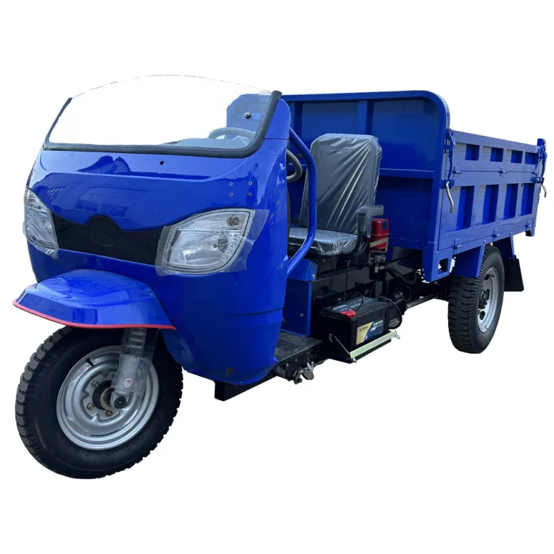 Huansheng Triciclo de carga a gás diesel de 4 toneladas de carga de tamanho grande