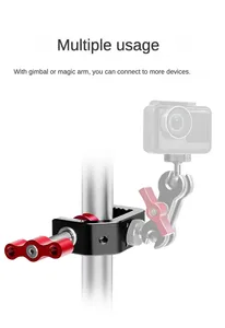 Metal kamera masası C kelepçe dağı standı ile 1/4 3/8 vida deliği için DSLR kamera fotoğraf Led Video dolgu işığı masaüstü braketi - Product Image 5