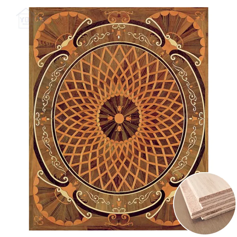 Yohome 사용자 정의 예술 패턴 조립 나무 바닥 인레이 나무 바닥 인레이 갤러리 카펫 인레이 나무 바닥