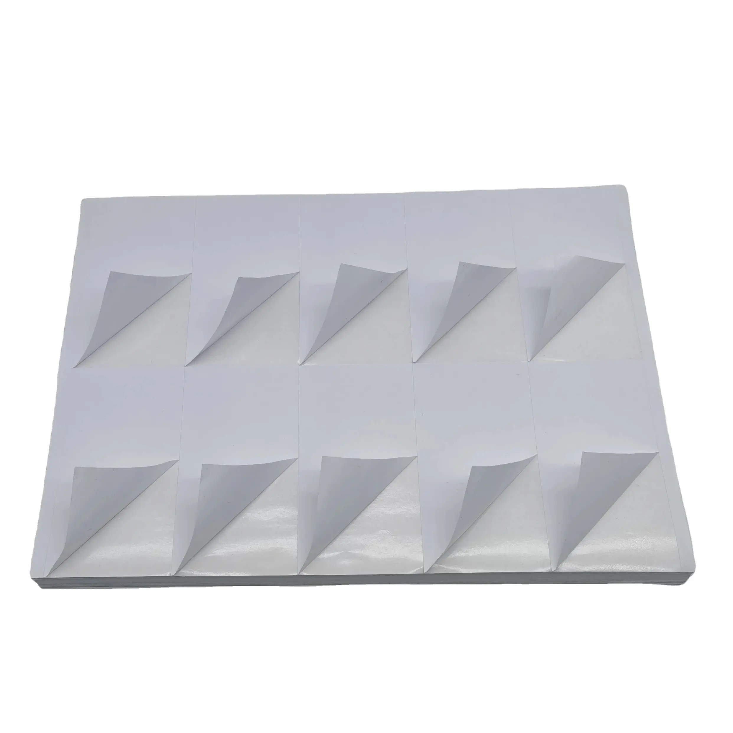 Marca personalizada de negocios mate tamaño A4 100 hojas adhesivo fuerte 10 piezas rollos de materia prima etiquetas de papel térmico impermeables