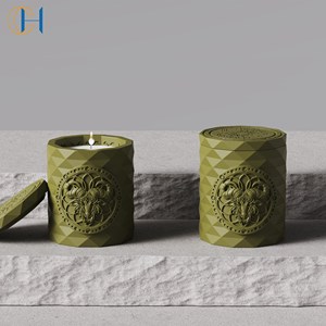 C & H Tùy Chỉnh Hoàng Đạo Thiết Kế Màu Bê Tông Nến Jar 12 Chiêm Tinh Học Dập Nổi Dấu Hiệu Xi Măng Nến - Product Image 4