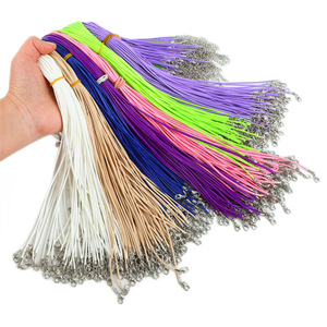1.5/2mm Waxed Leather Necklace Cord <strong>with</strong> <strong>Clasp</strong> Colorful Necklace Bracelet Chains Necklace <strong>String</strong> Rope Cord for Jewelry Making - Product Image 1