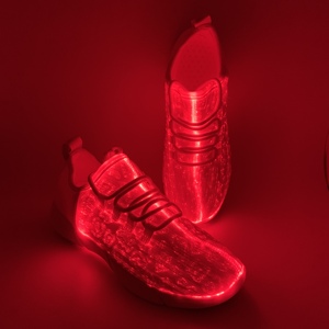 Yüksek kalite USB şarj <span class=keywords><strong>LED</strong></span> ışıklı flaş spor ayakkabı Fiber optik kumaş ayakkabı Unisex fotoelektrik aydınlık ayakkabı