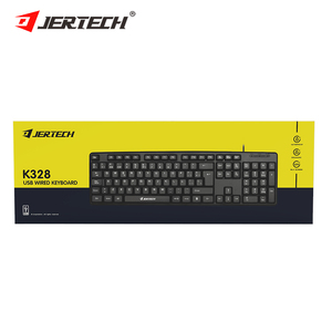 JERTECH K328阿拉伯语商务办公室klavye布局原始设备制造商品牌全尺寸Teclado黑色USB定制有线电脑键盘 - Product Image 1