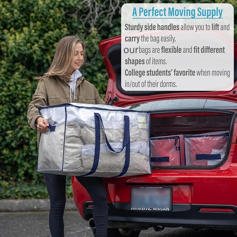 Heavy Duty Moving Bag Geweven Boodschappenopbergtassen Duurzaam Herbruikbaar Pp Extra Grote Capaciteit Waterdicht Minimalistisch Multifunctioneel