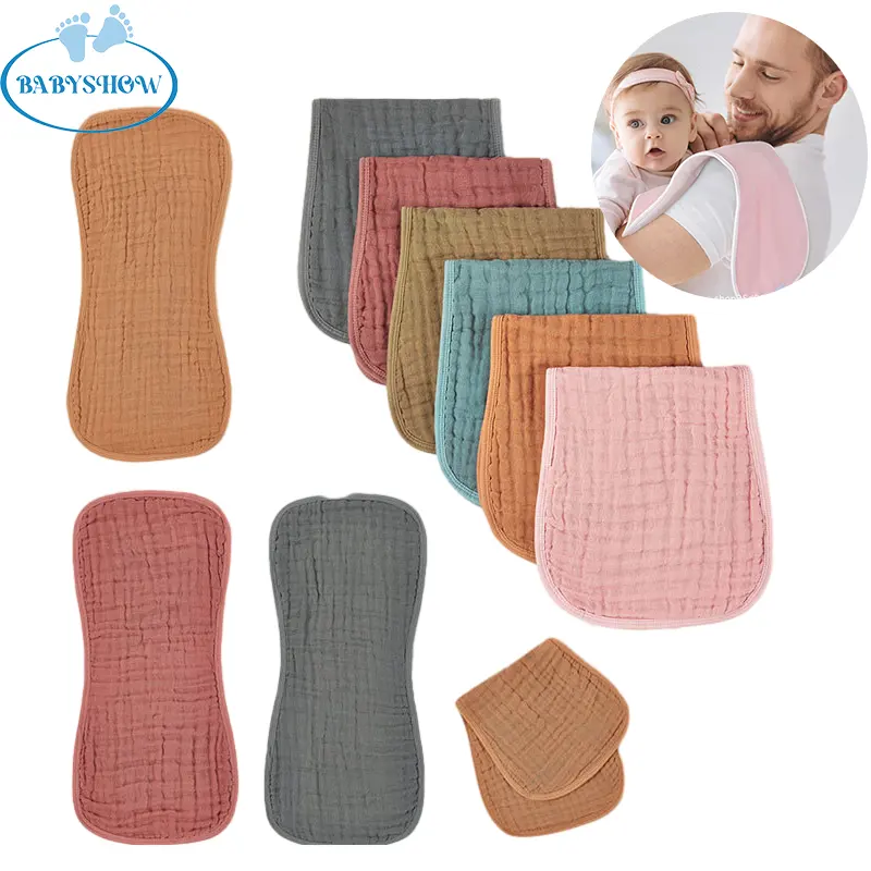 Babyshow 5 gói Muslin bé ợ vải 100% cotton hữu cơ ợ vải cho bé trai và bé gái sữa nhổ lên giẻ