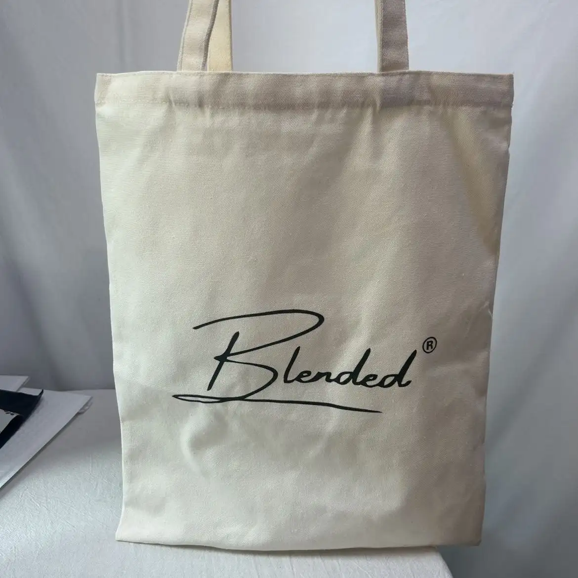 Ustomize-mochila portátil de algodón para compras, bolsa de lona con Logo propio