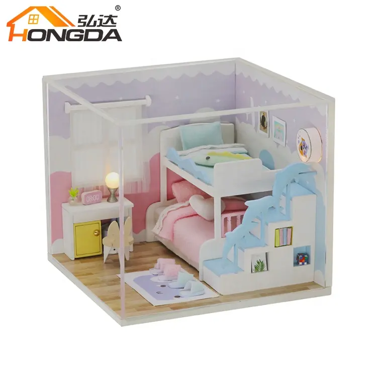 Suporte personalização educacional inimitável, diy, casa de boneca em miniatura, kit para mulher com ferramentas