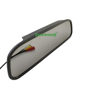 Espejo retrovisor para vehículo de 6 pulgadas, monitor de coche, pantalla LCD de entrada RCA de 2 canales, 12V-24V, pantalla con clip de montaje universal, - Product Image 1
