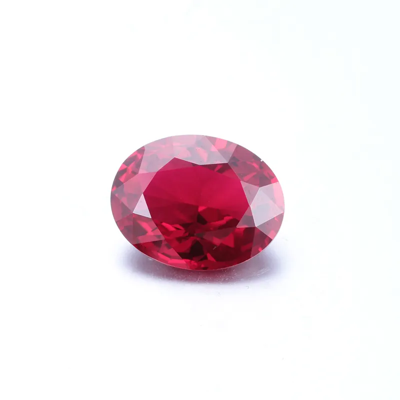 Forma de chique qualidade laboratório cultivado rubi pedra preciosa oval corte porquinho sangue rubi diamante