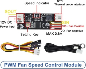 DC 12V PWMスピードコントローラ2-3ワイヤファン速度知事コンピュータ温度制御センサー - Product Image 4