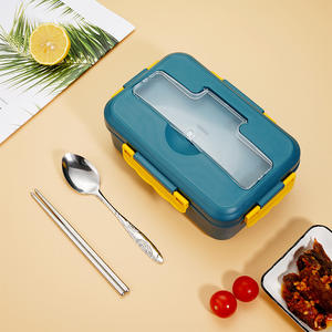 Nhựa Bento hộp Nhật Bản hộp Ăn trưa với muỗng đũa lò vi ba lò 3 lưới Hộp Ăn Trưa cho sinh viên ngoài trời - Product Image 6