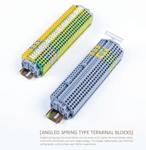 FJ1-2 5/3S DIN Rail Mount <strong>Spring</strong> Cage <strong>Terminal</strong> <strong>Block</strong> 3-<strong>Connection</strong> Points 2 5mm&sup2; Angled Design for Efficient Wiring - Product Image 2