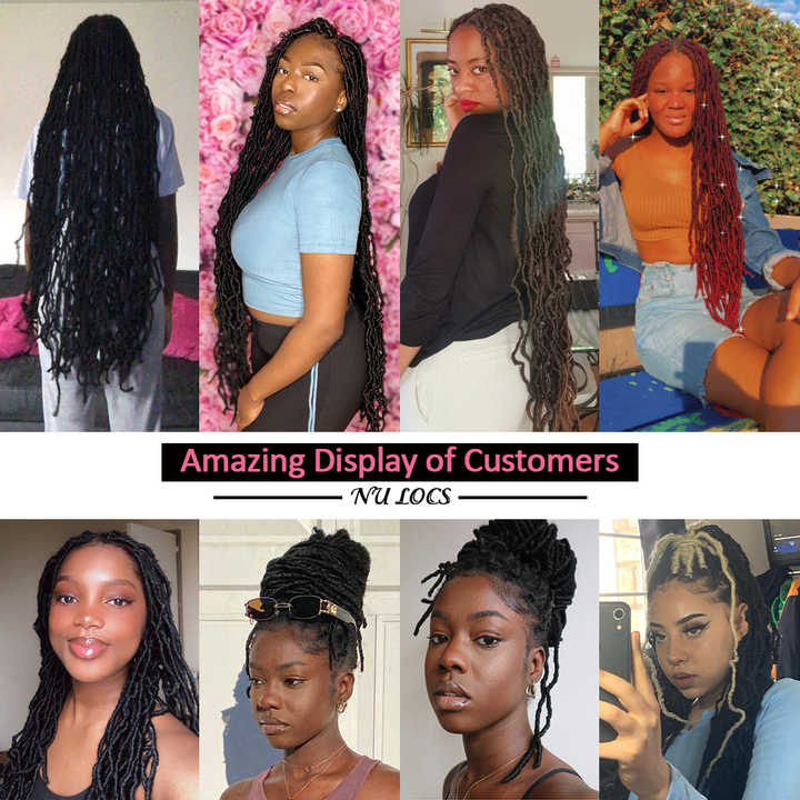 MYZYR 18inch Meche Senegalese Afro Kinki Curly Hair Extensions Fauxlocs Jumbo Nu Faux Locs Crochet Twist Braids