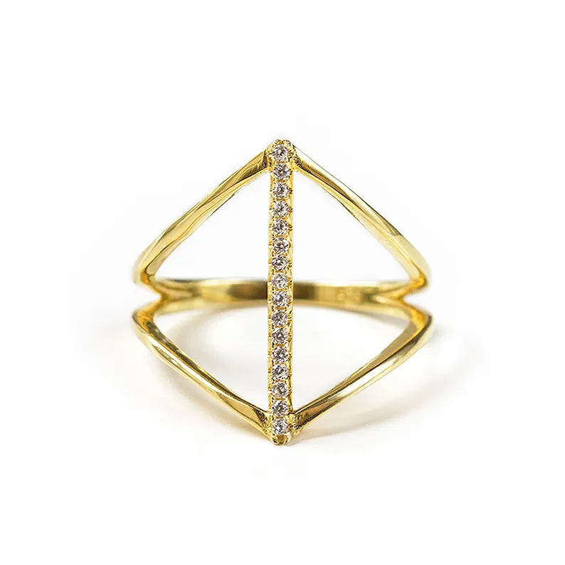 Gemella 925 anelli in argento sterling oro vermeil classico speciale cubic zirconia eternità anello unico per le donne cerimonia adulta