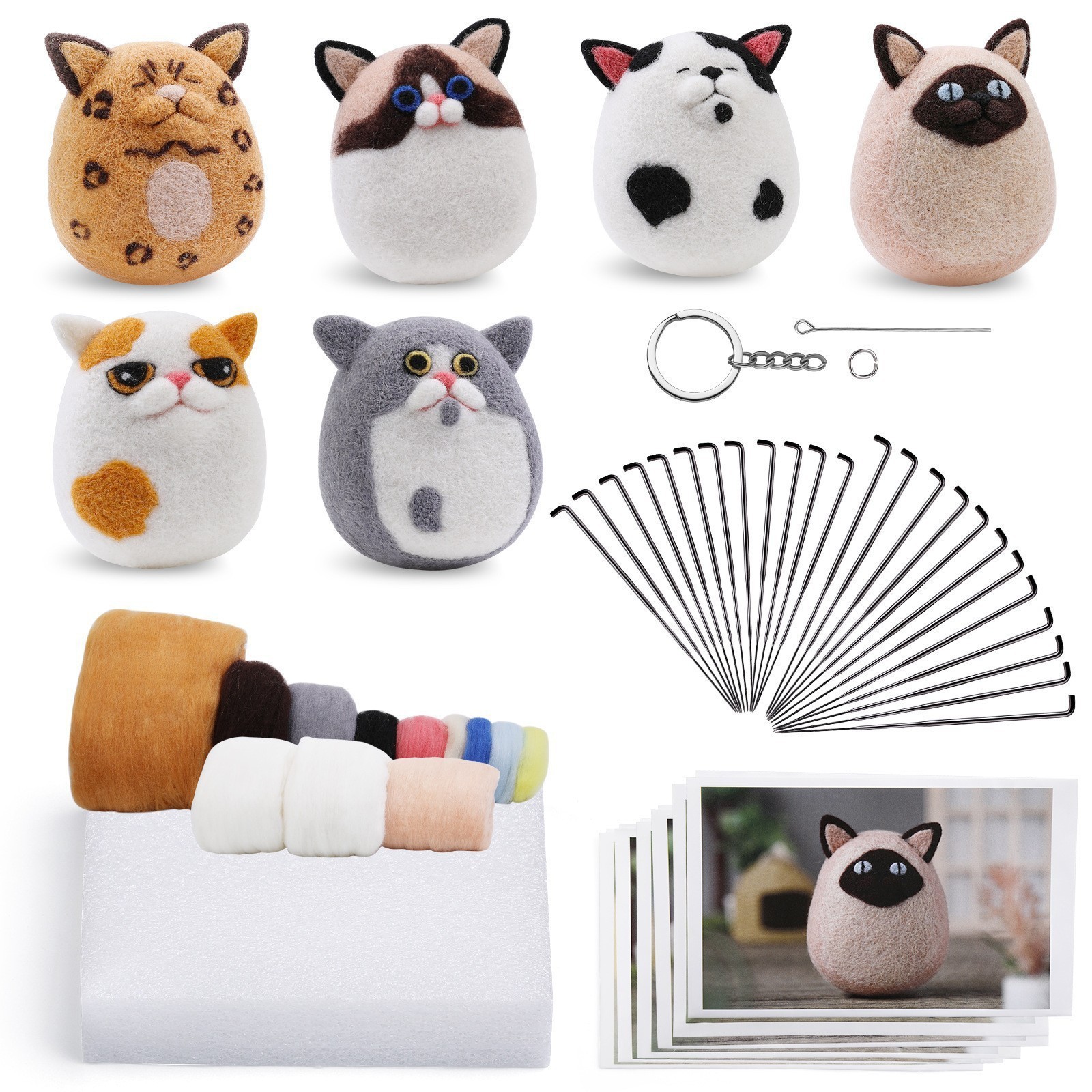 Kit per feltratura palle per gatti 6 pz per set