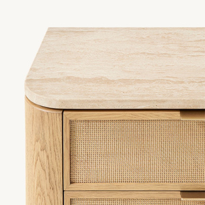 Trang Trại rắn gỗ <span class=keywords><strong>End</strong></span> bảng mây nightstand với 3 ngăn kéo lưu trữ - Product Image 3