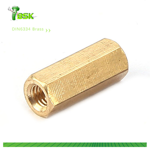 DIN 6334 Brass Hexagon Threaded Connection Nut Hex <strong>Coupling</strong> Sleeve Nut <strong>M3</strong>-M10 Long Hex Standoff Brass - Product Image 1