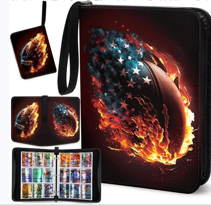 PU Kartonnen Fluwelen Materiaal Waterdichte Trading Card Binder Uitbreidbaar 9 Compartimenten Pocket Album Eva Case Maatwerk