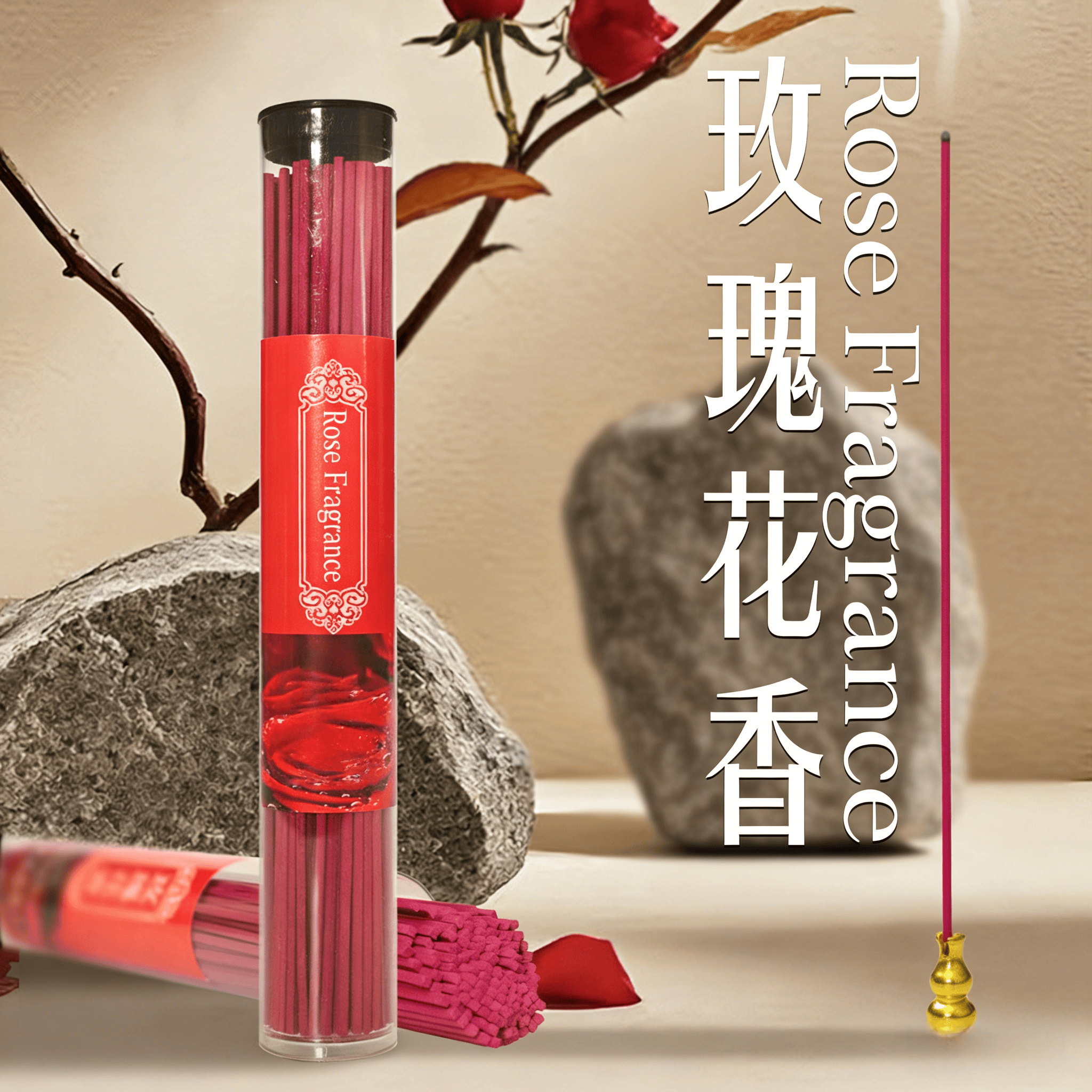 Colored Square Incense / 60g Rose Scent