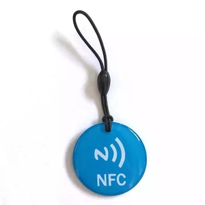 Toptan özel programlanabilir dijital sosyal medya 213 216 kayıp bulundu PVC epoksi yuvarlak RFID epoksi akıllı NFC dokunun etiketi anahtarlık - Product Image 4