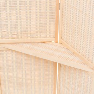 Deluxe Woven Beige Bamboo 4 Panel Folding Room Divider Màn Hình Với Kệ Lưu Trữ - Product Image 5