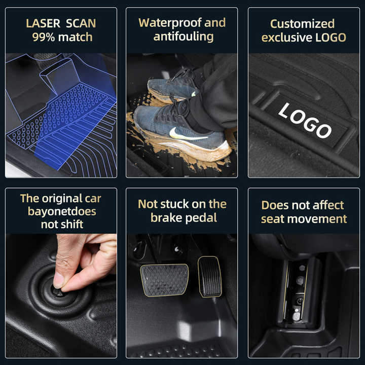 Car Interior Accessories 3D TPE Car Floor Mats Cargo Liner Carpet Car Mat for Volkswagen Jetta E-Golf Golf GTI Golf R