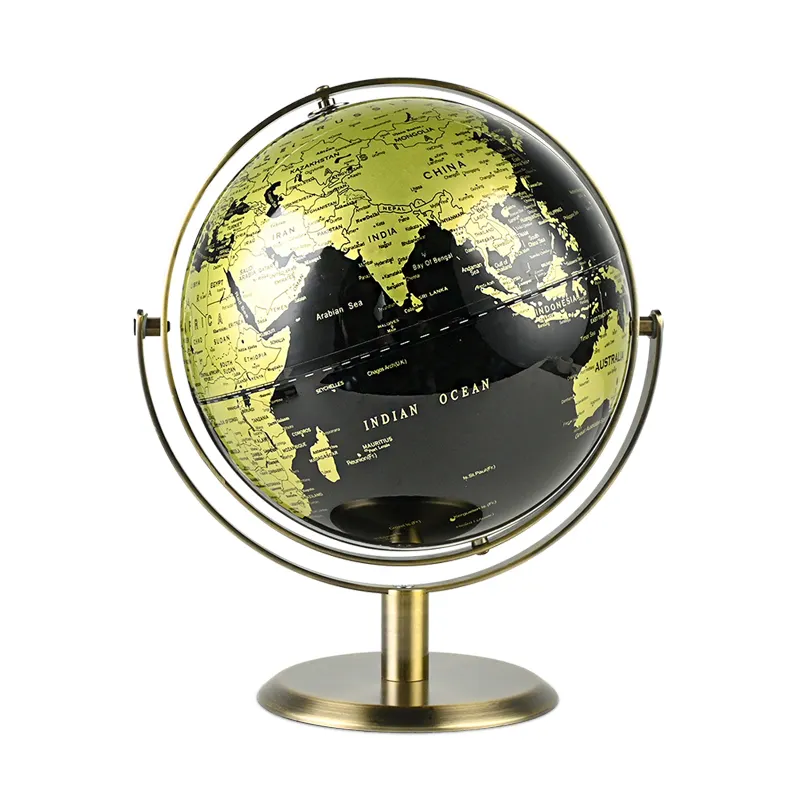 8 pouces 20cm en gros carte du monde boule enseignement Art artisanat Globe anglais alliage Table bureau décoration terre Globe décoratif