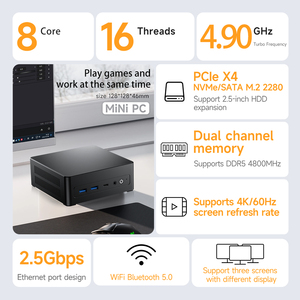 Mini <strong>Computer</strong> Rz-yen 9 HDMI 2.1 6 TYPE-C 4.0 Full <strong>Functional</strong> RJ45 DDR5 8+256GB Gaming Mini PC I7 Laptop - Product Image 4