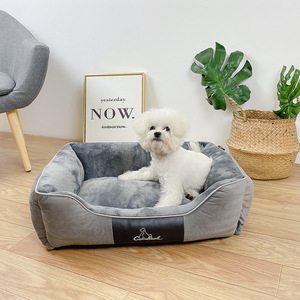 フランネルパッチワークxxl犬用ベッドペットベッド & アクセサリー犬用枕ペットカラースクエアベッド - Product Image 3
