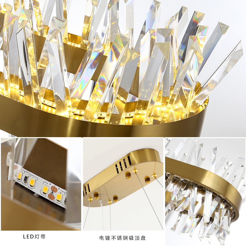 living room bedroom lamp hotel Villa business interior a K9 crystal rectangular modern chandelier for high ceilings classical