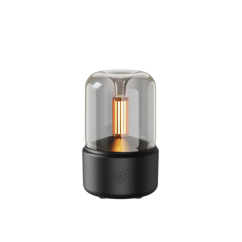 Mini umidificador de chama para óleo essencial, difusor com chama de simulação para luz noturna para casa e spa bem-estar aromateropia