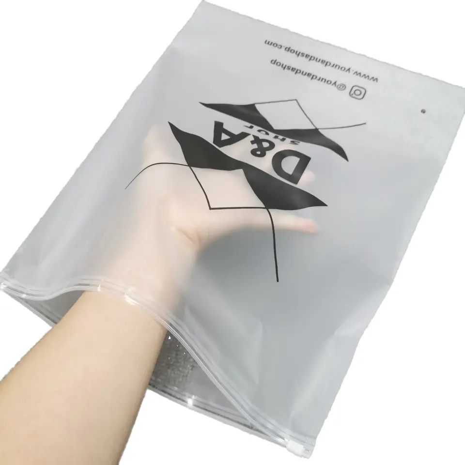 Embalagem Zip Lock Sacos para Roupas Zip Lock Bag Transparente Eco Friendly Custom Logo Impressão PE Gravure