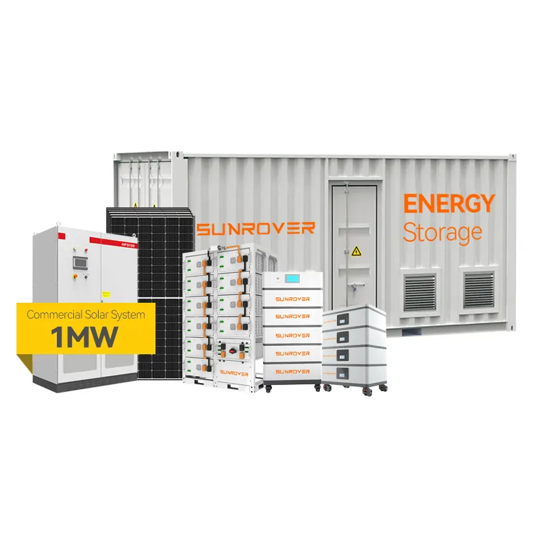 Sunrover環境にやさしいエネルギー貯蔵ソーラーシステム1MW2WMフレキシブルグリッド安定性技術インテリジェントソーラー貯蔵システム