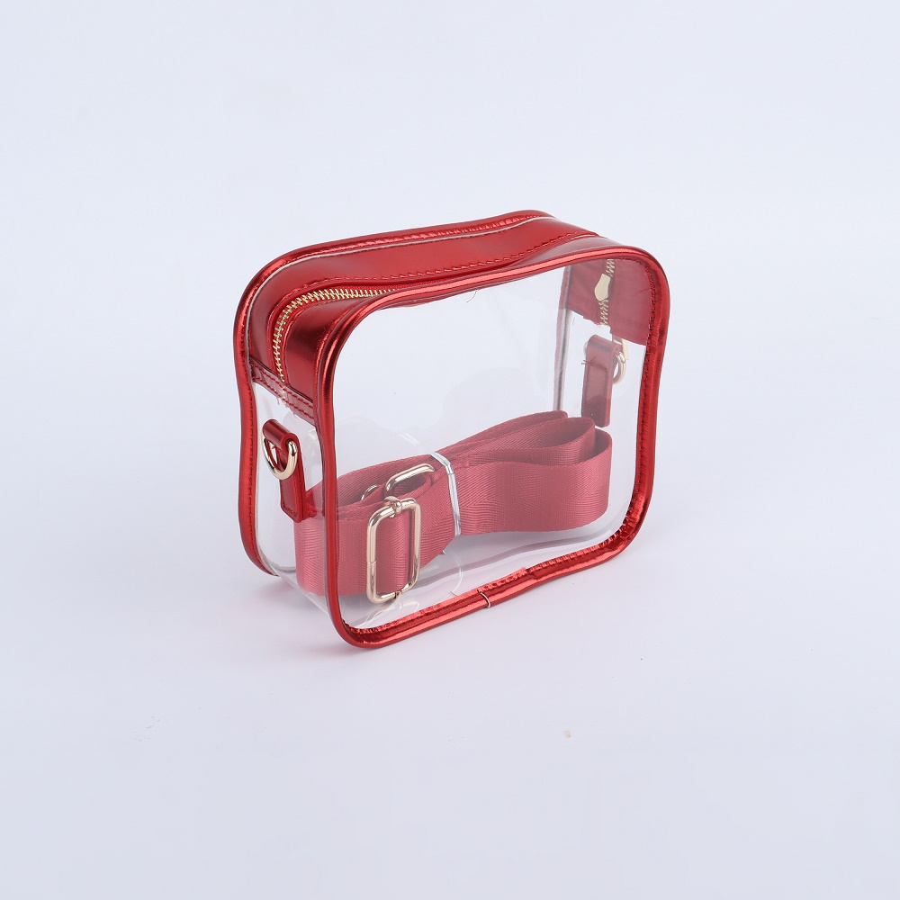 Red clear crossbody bag