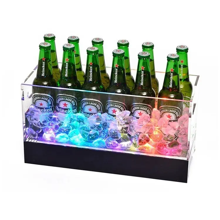 Bar KTV LED acrílico LED brillante Champagne Vino pantalla soporte 12 cubo de hielo