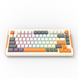 Logotipo personalizado 75% Gaming LED Teclado retroiluminado Tres modos 75% con ventana PC para oficina Acción mecánica Nuevo